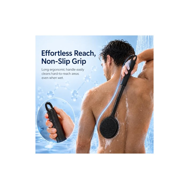 Body Brush, Double-Sided Function, Shower Back Brush, Suitable for Sensitive