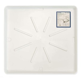 Eastman Washing Machine Drain Pan, 30 Inch x 32 Inch OD, Plastic Tray, White, 52525