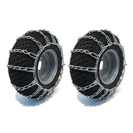 The ROP Shop New Pair 2 Link TIRE Chains 20x10.00x8 for Garden Tractors/Riders/Snowblower