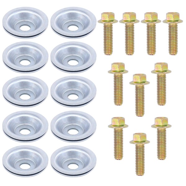 ApplianPar Pack of 10 Skid Plate Washers and Bolts for Polaris RZR 570 800 900 XP 1000 Turbo