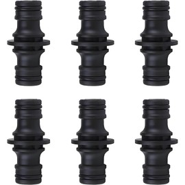 Gardena Hose Connector, Coupling for Gardena Hose Connector, Connection Extension, Double-Sided Coupling, Pack of 6 Black