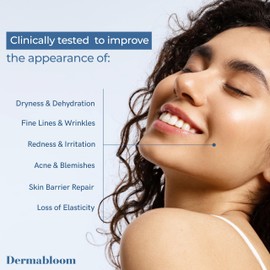 Dermabloom Hyaluronic Acid Face Roller Cream – Hydrates, Plumps, Firms, Depuffs – Dermatologist Tested, Anti-Aging, Korean Skin Care – Vegan, Clean Beauty, Non-GMO, 95% Natural – 1.69 Fl Oz