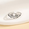 LOVECOM 925 Sterling Silver lotus Flower Toe Rings for Women