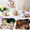 Zhehao 20 Pcs Porcelain Tea Set with Metal Holder Adult