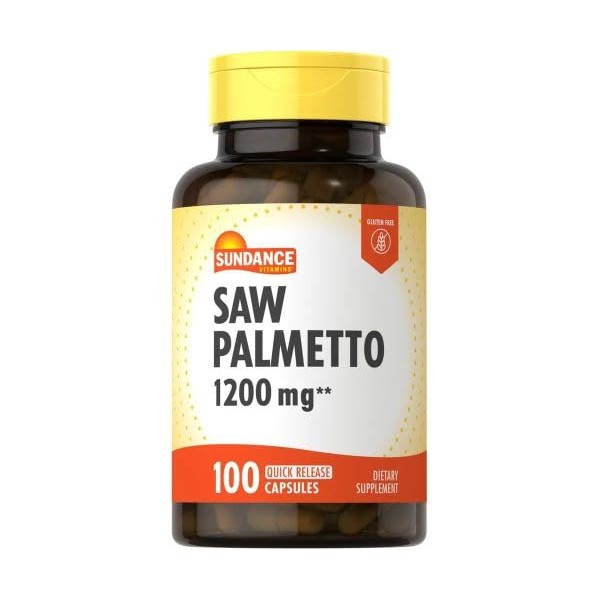 Saw Palmetto 1200mg | 100 Quick Release Capsules | Gluten Free Supplement | by Sundance