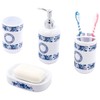 Basicwise 4 Piece Bathroom Accessory Set - Includes Soap Dispenser,