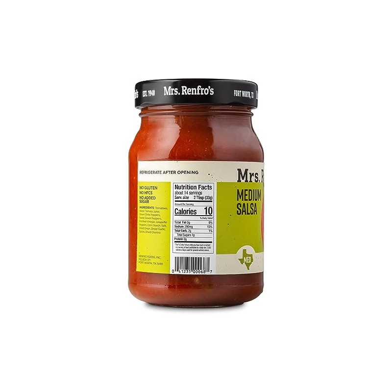 Mrs. Renfro’s Medium Salsa – Gluten Free (16-oz. jars, 4-pack)