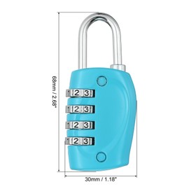 PATIKIL Combination Lock, 4 Digit Outdoor Padlock Waterproof Locker Lock for Luggage Suitcase, Gym Locker, Fence, Filing Cabinets, Toolbox, Gate, Blue