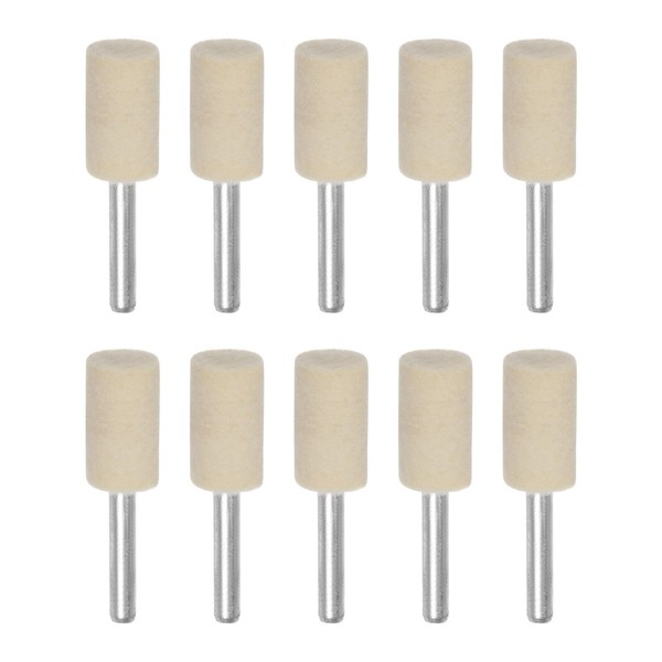 uxcell Wool Felt Mounting Mandrel Point Cylinder Polishing Bit Barrier