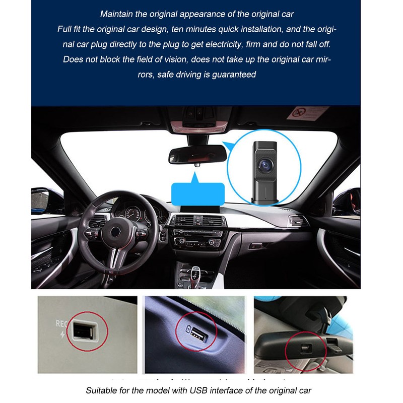 1080P Dash Cam Multifunctional USB HD Night Vision WIFl Mobile