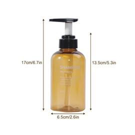 Yeeco Plastic Shampoo and Conditioner Dispenser 3 Packs, Refillable Empty Shampoo and Conditioner Bottles 10oz, Shampoo Bottles with Pump, Amber