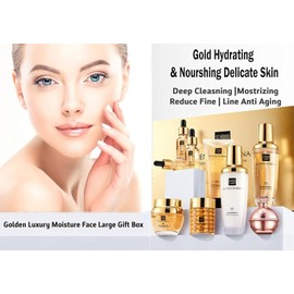 SET OF 9 SENANA 24K Gold Skin Care Set 9 Pcs  Moisturizing, Pore-Shrinking