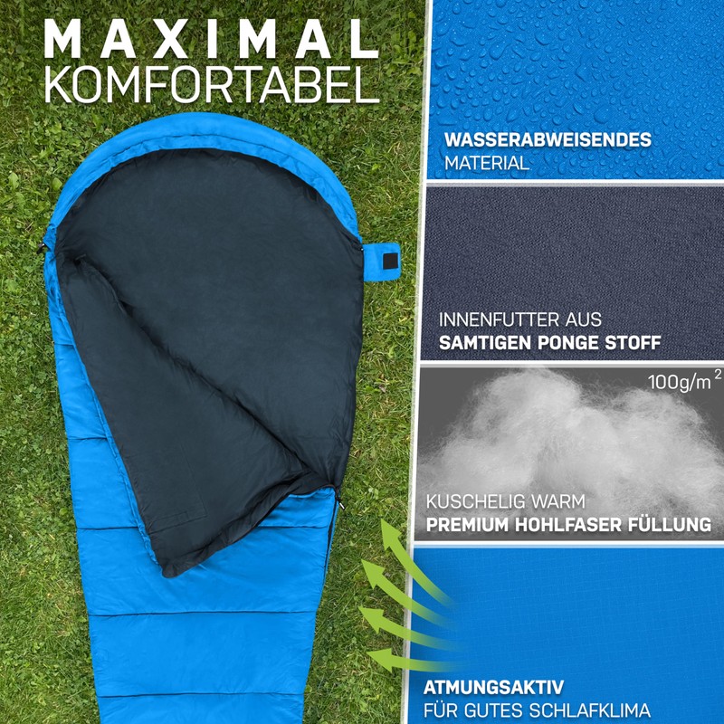 NORDBÄR® Summer Sleeping Bag Ultralight & Compact [750 g] with