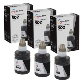 LD Products Compatible Ink Bottle Replacement for Epson 502 T502120-S (3 Pack, Black) for use in Epson ET-2700, ET-2750, ET-3700, ET-3750, ET-4750, ET-2700, ET-2750, ET-3700, ET-3750, ET-4750