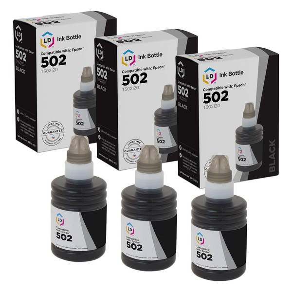 LD Products Compatible Ink Bottle Replacement for Epson 502 T502120-S