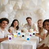 100Pcs Button Party Plastic Cups Disposable Cups with Lids Straws