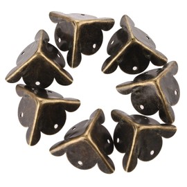 20 Packs Antique Bronze Corner Protectors, 18 * 18 * 18mm,Mgoodoo Vintage Bronze Iron Corner Decorative Protector for Wooden Box Edge Including 60 Nails