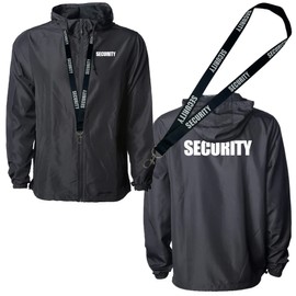 FTD Apparel Men's Lightweight Windbreaker Security Jacket with Lanyard - XXL
