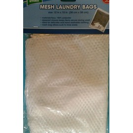 Zippered Mesh White Laundry Clothing Garment Wash Bags THREE PACKS (3 per pack)
