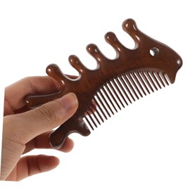FOMIYES Scalp Stimulator Comb Wooden Wide Toothed Dandruff Comb for Men Women Fine Tooth Detangler