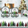 Yontree 41PCS Christmas Party Tableware Set Christmas Tablecloth Christmas Plates