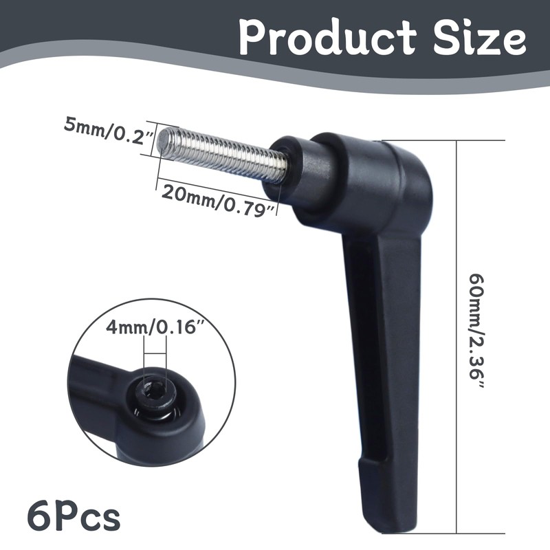 Begino Clamping Lever Handles with Quick Release Push Button Locking,