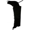 Showman Adult Suede Leather Chaps with Fringe (Black - Extra