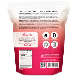 Durelife Golden Monk Fruit Sweetener, 1:1 Sugar Replacement, Keto Diet Friendly, Zero Calorie, Kosher Sugar Substitute, Golden - 10 lb Bulk Size