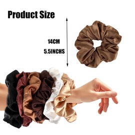 YIHECWY 6Pcs Big Satin Scrunchies for Women Jumbo Silk Scrunchies Thick Elastic Jumbo Hair Tie Premium Satin Softer than Silk Oversized Hair