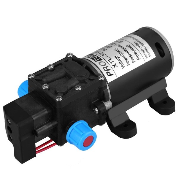 Water DiaphraPressure Pump, 12V DC 100W 8L/Min 160Psi High Pressure Self Priming Water Pump Pump Sprayer for Washing