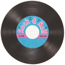 Rock & Roll Record Coasters Party Accessory (1 count) (8/Pkg)