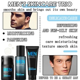 Mens Gifts Set for Men,Mens Facial Set Includes Mens Face Moisturizer,Moisturizing Face Toner,Daily Face Wash