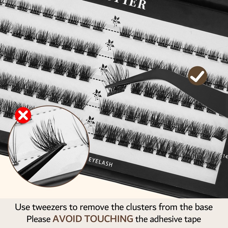 CoFier Pre Glued Wispy Lash Clusters Kit – 100 Pcs