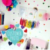 Hearts Wall Stickers 88 Set 11 Sheets Removable Girls Rainbow