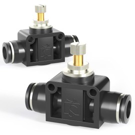 TAILONZ PNEUMATIC 4 mm Pipe AD Air Flow Control Valve with Push-to-Connect Screw, In-line Speed Controller Union Straight SCF-4 (Pack of 5)