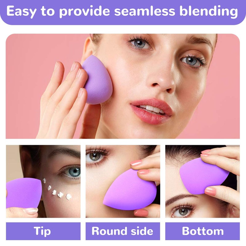 BelleVive 12 Pieces Makeup Sponge Blender Sponges for Liquids, Creams