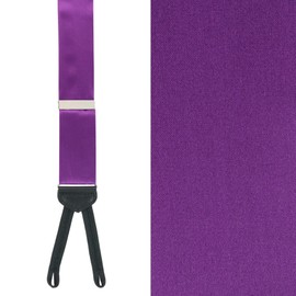 Trafalgar Men's Sutton Solid Color Silk Formal End Braces (Suspenders), Purple