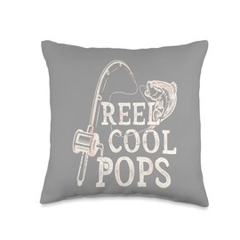 World's Greatest Fishing Dad Reel Cool Fishing Vintage Throw Pillow