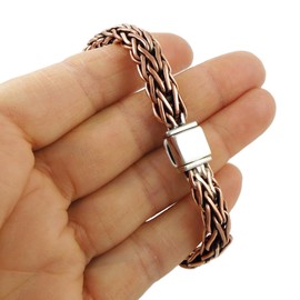The Mexican Collection Long Copper and 925 Silver Woven Rope Bracelet