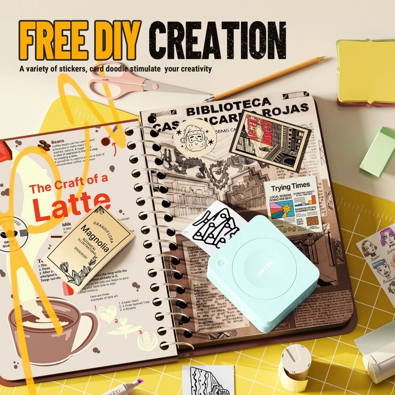 Nelko PM230 Mini Bluetooth Sticker Printer Black and White with