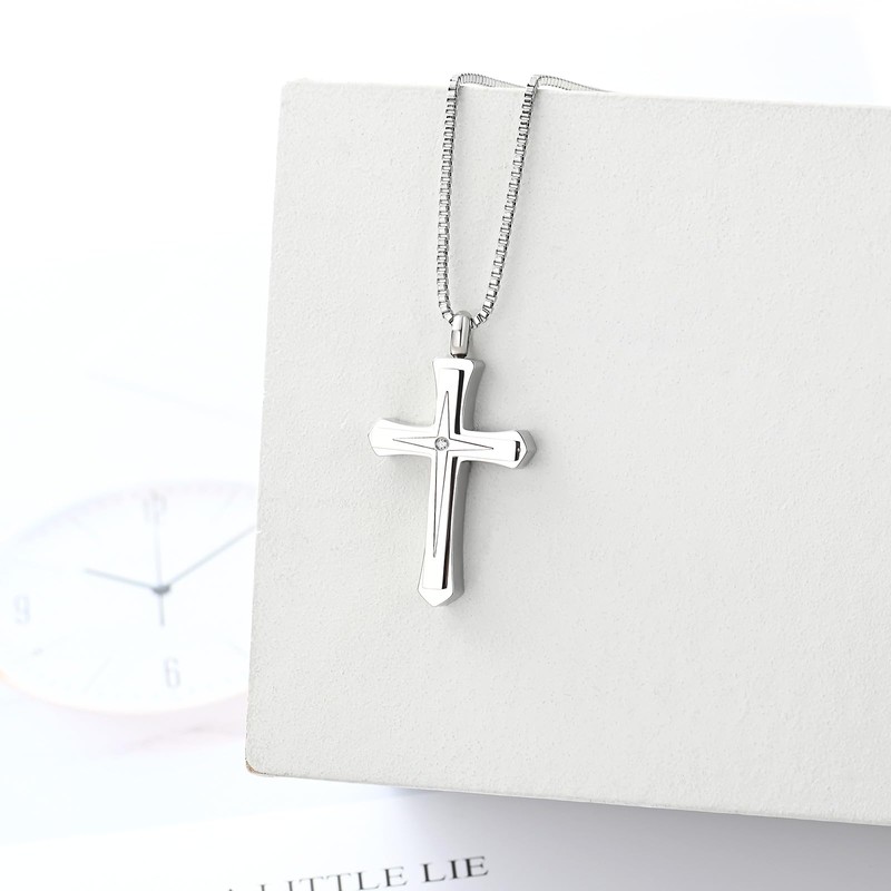 XSMZB Cross Cremation Jewelry for Human Pet Ashes Keepsake Urn