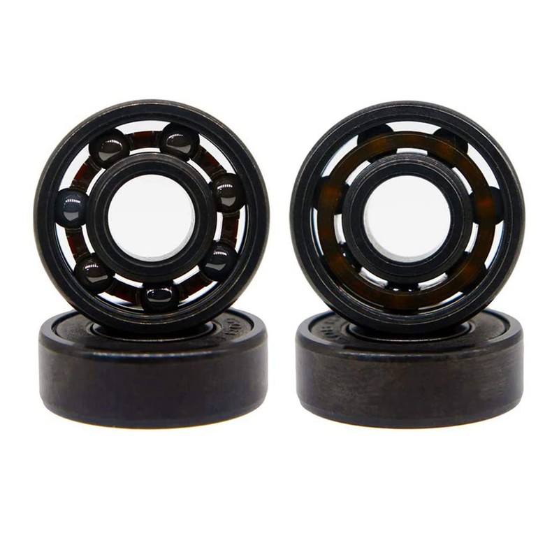 32x High-Speed 608RS Hybrid Black Ceramic Bearings Skateboard Bearings Ceramic