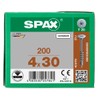 SPAX 681030400303 Flat Back Panel Head for Body, Partial Thread,