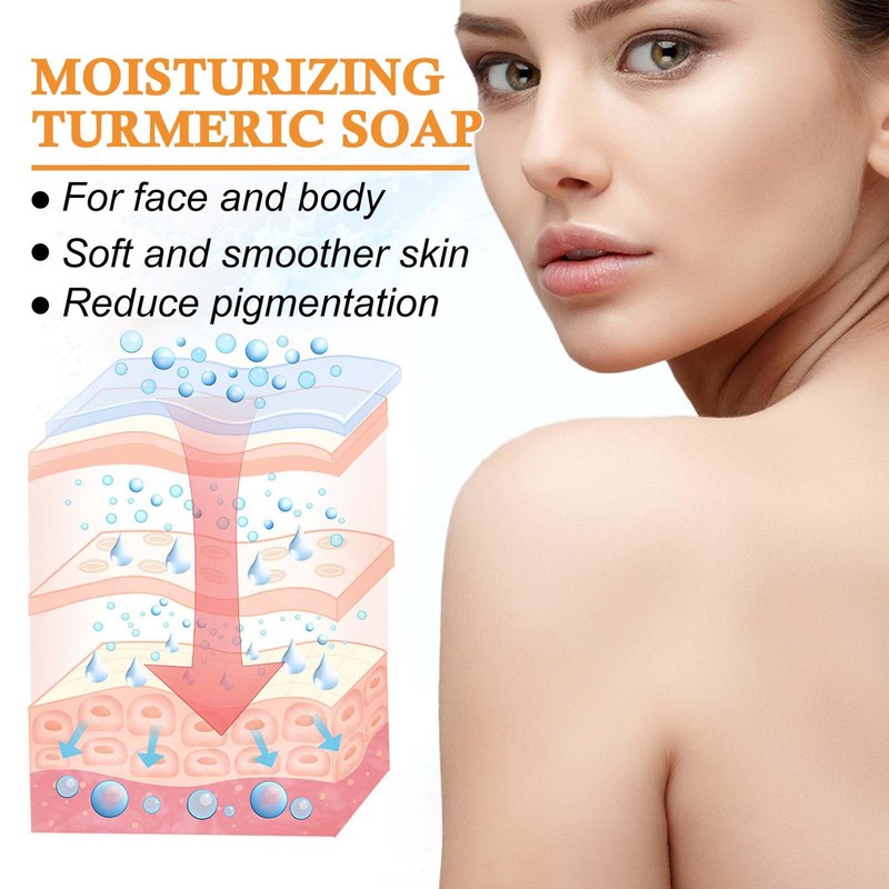 EONFAVE Kurkuma Seife, 2 Stück Turmeric Soap, Kurkuma Seifenstück Naturseife