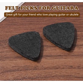 AKOAK Ukulele Felt Picks, Colored Felt Picks Instrument Accessories Classic Comfort Felt Thumb Picks, Ideal for Guitar Bass Instruments, 3mm, Pack of 2 (Black)