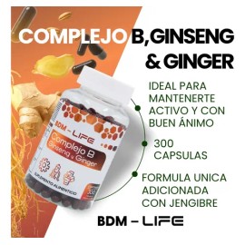 Complejo B Con Ginseng Y Ginger, Suplemento Bdm - Life                                                                                                