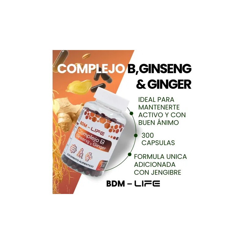 Complejo B Con Ginseng Y Ginger, Suplemento Bdm - Life