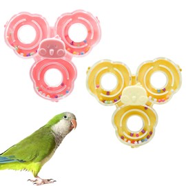 MinrzPet 2 Pack Spinning Bird Toy, Bird Cage Accessories, Interactive Enrichment Chewing Exercise Toy for Budgies, Cockatiels, Quaker, Lovebirds, Conure, Green Cheek, Small to Medium Birds