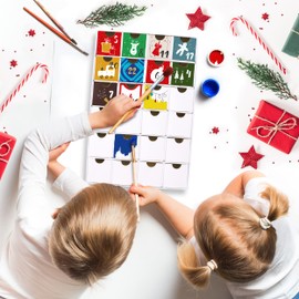 BRUBAKER DIY Advent Calendar for Painting, Crafts and Designing Yourself, Reusable Christmas Calendar for Filling with 24 Cardboard Drawers, White, 32.5 cm Height