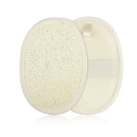 Loofah Back Brush，Natural Loofah Sponge Exfoliating Body Scrubber,Exfoliating Loofah Sponge,Shower Body Exfoliator Scrubbing Pads（2 Pcs ）